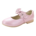 thumbnail image 1 of NOKIO Ballerines en Cuir Blanc pour Filles Nœud Réglable Chaussures de Princesse Semelle Flexible pour Performance pour Récitals Fêtes Événements Scolaires, 1 of 9