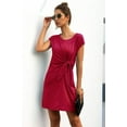thumbnail image 6 of Solid Twist Knot Front Short Sleeve Tee Fit Dress, 6 of 8