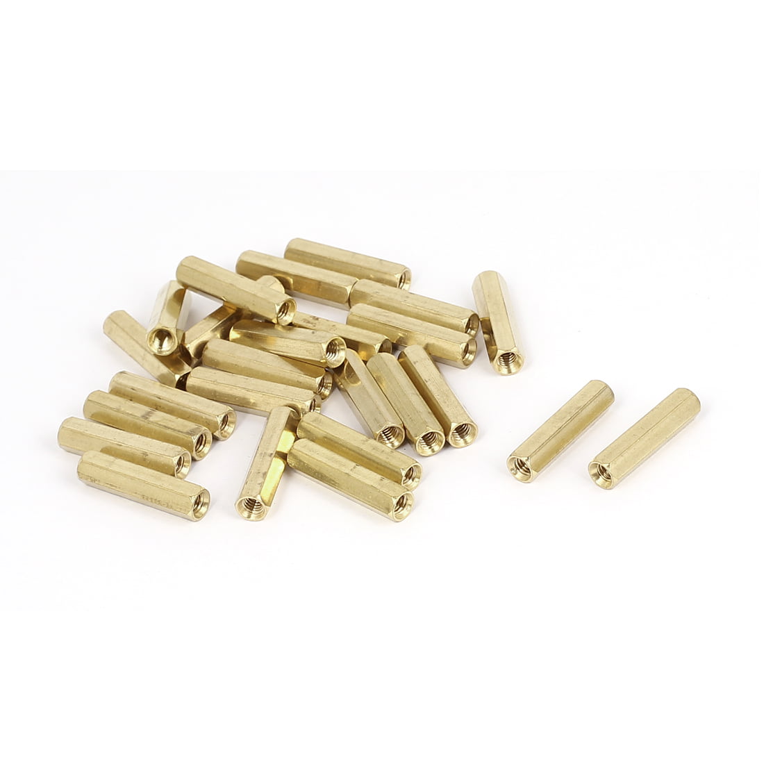 50Pcs M4 Hex Tapped Brass Spacer Stand-Off Pillar Female to Female Brass Threade 