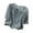 Blue, variant on VEKDONE 3/4 Sleeve Linen Tshirts for Women Mexican Cropped Blouse Summer Button V-Neck Tunics Tops Solid Color Plus Size Thin Shirts Deals Of The Day