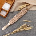 thumbnail image 1 of Agiferg Christmas Rolling Pin Engraved Carved Wood Embossed Rolling Pin Kitchen Tool, 1 of 2