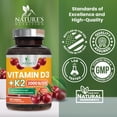 thumbnail image 5 of Vitamin D 2000 IU 50mcg Per Tablet - Vitamins D3 & K2 (MK7) Complex Supplement for Bone, Teeth, Muscle, Calcium Absorption, Supports Immune & Heart Health, Chewable Formula USA Bottled - 120 Tablets, 5 of 10