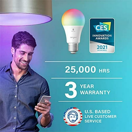 Sengled - Smart A19 LED 60W Bulb Bluetooth Mesh Works with Amazon Alexa - Multicolor