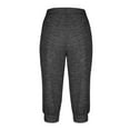 thumbnail image 6 of Wyobmus Capris Pants for Women Casual Active Sport Joggers Stretchy Solid Capri Workout Pants Elastic Hem 3/4 Sweatpants A-Dark Gray, 6 of 8