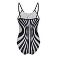 thumbnail image 5 of Aobny White Fashion Women's Swimsuits Long Torso Striped Swimwear Sets Bikini Boat Neck Monokini Tops for Woman,S, 5 of 5