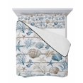 thumbnail image 7 of Quilts Queen Size Bedding Set, Ocean Coastal Lightweight Quilted Comforter, Ocean Nautical Coral Shells Wooden Grain Soft Reversible Bedspread Coverlet with Pillow Covers for All Season, 90" x 96", 7 of 7