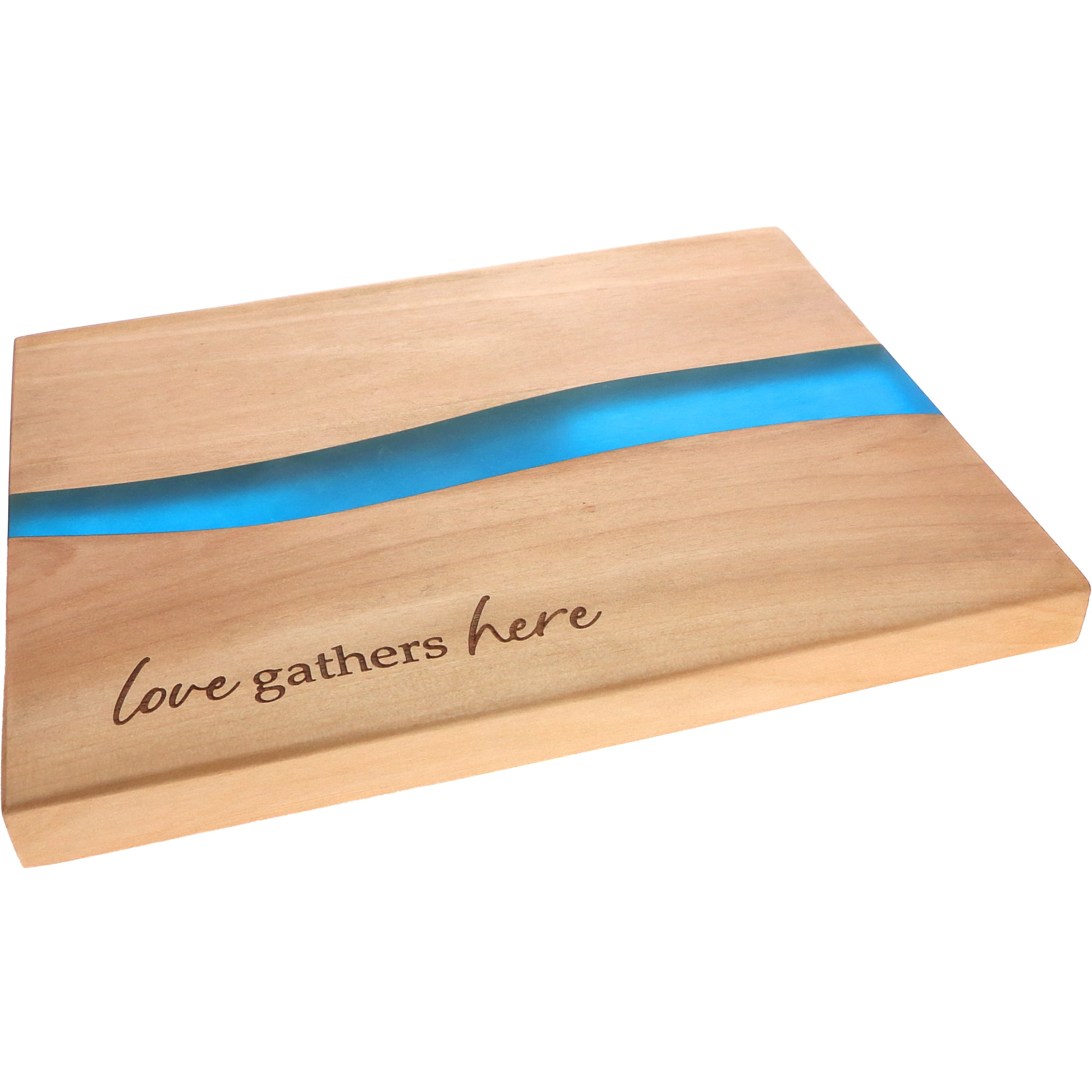Pavilion Gift Company - Love - 9" Wood & Resin Cheese/Bread Board Set