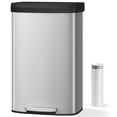 thumbnail image 1 of YUSAZENS 80L Large Step-on Trash Can for Kitchen, with Liner Rim and Soft Close Plastic Lid, Spacious and Stylish, Silver Color, 1 of 9