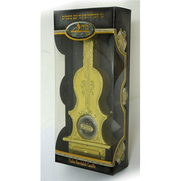 Bazeh Madlukin 71491G Mini Violin Havdalah Candle with Besomim, Gold