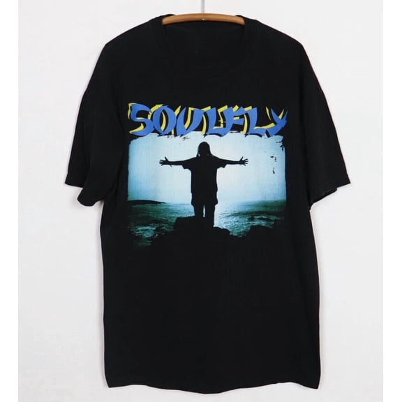 VINTAGE Vintage 1998 Soulfly Short Sleeve Cotton Black T-shirt, S-5XL
