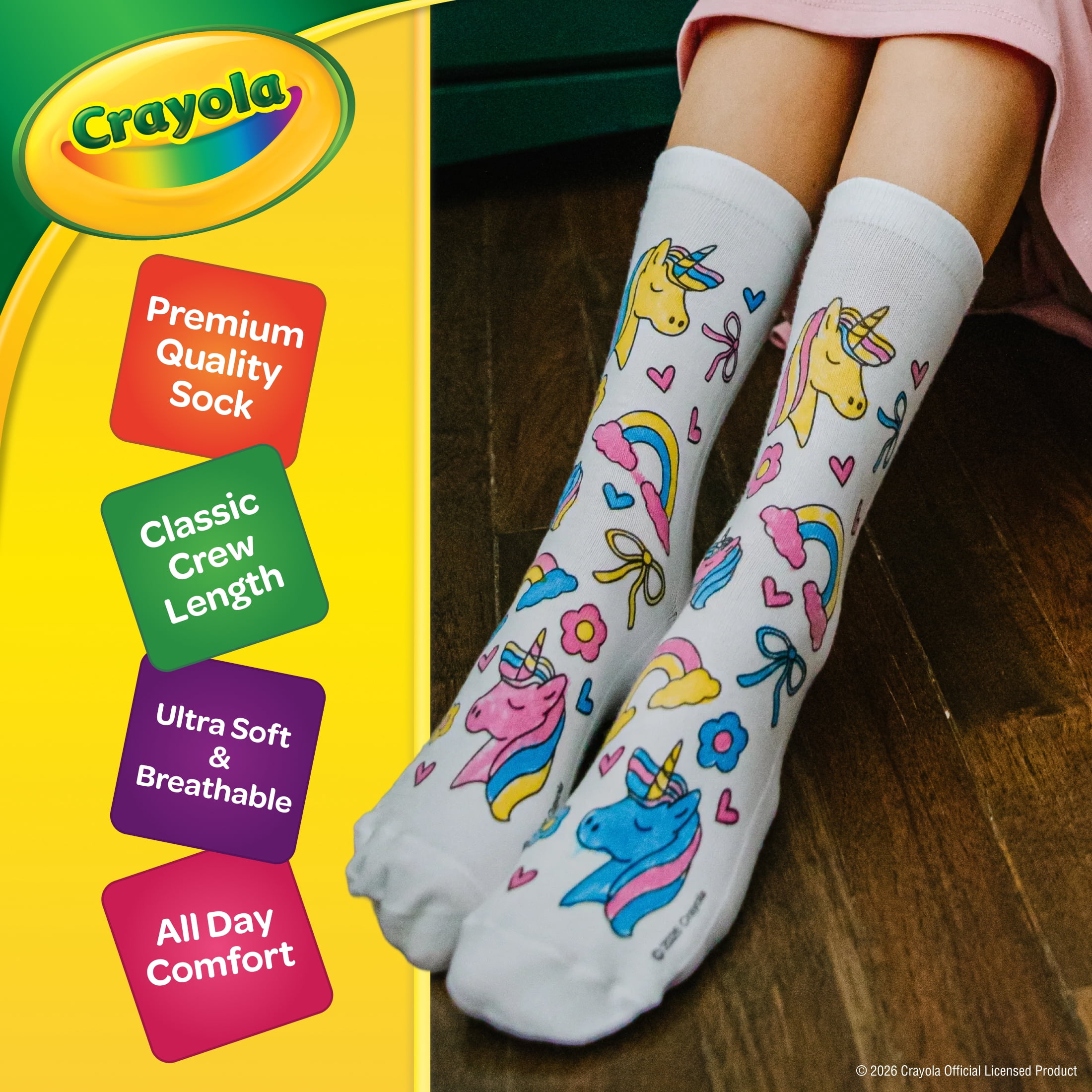 Crayola Color-In Socks Unisex Kids One Size