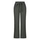 thumbnail image 4 of Gibobby pantalones de mezclilla Pantalones de pierna ancha de talle para mujer Pantalones casuales con cordón elástico Pantalones largos de pierna recta cómodos con bolsillos (Verdinegro, L), 4 of 5
