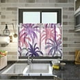 thumbnail image 7 of Coolnut Palm Tree Kitchen Curtains UV Protected Tier Curtains 2 Panels Kitchen Tiers Half Window Curtains for Guest Room Bathroom Laundry Room Basement, 24 x 27 Inch Home Decor, 7 of 7
