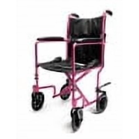 W/C TRANS CHAIR PINK ALUM 19" E&J