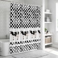 thumbnail image 6 of Black Plaid Farmhouse Shower Curtain, Waterproof Shower Curtains for Bathroom, Watercolor Cute Country Cow Checkered Washable Fabric Bathtub Curtain Set Bath Decor with 12 Hooks 48"x72", 6 of 8