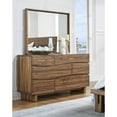 thumbnail image 3 of Wave Front Six Drawers Wooden Dresser with Hidden Drawer Pull, Natural Brown, 3 of 3