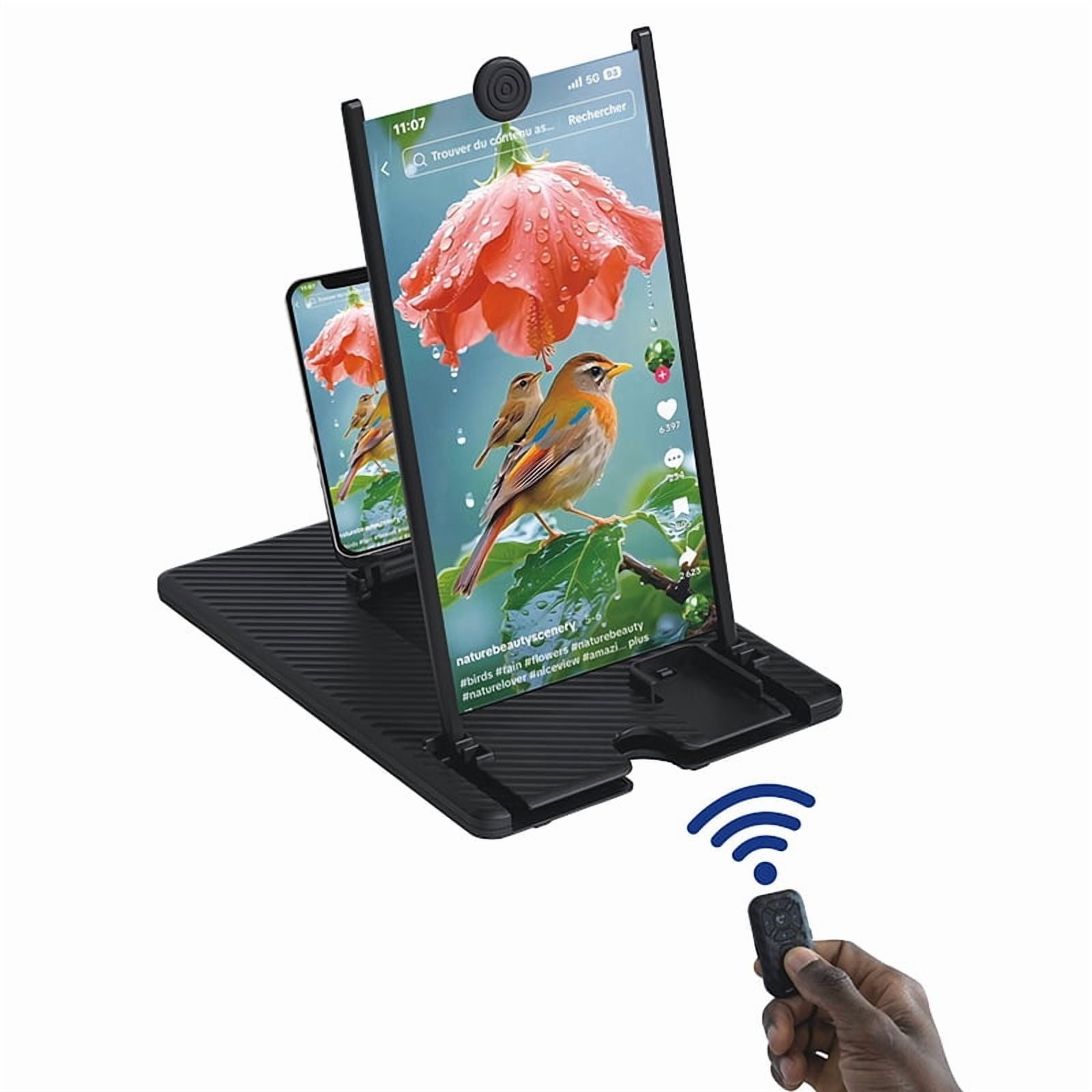 Mobile screen amplifier pull-out creative stretching 3D mobile magnifying glass holder amplifier