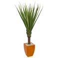 thumbnail image 1 of 5.5 ft. Spiky Agave Artificial Plant in Orange Planter, 1 of 1