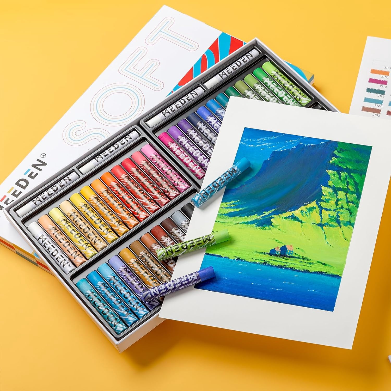Soft Oil Pastels Set: 48 Colors with Extra 4 White Oil Pastels for Artists Beginners Adults Teachers - Vibrant Oil Pastel Crayons for Art Painting & Drawing, Blending, Layering, Shading