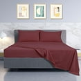 thumbnail image 2 of PiccoCasa Brushed Polyester Microfiber Fabric Bed Sheets Bedding Set 4-Piece, Burgundy King, 2 of 8