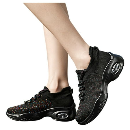 

Quealent Womens Sneakers Women Fashion Sneaker Casual Shoes -Steam Black 8