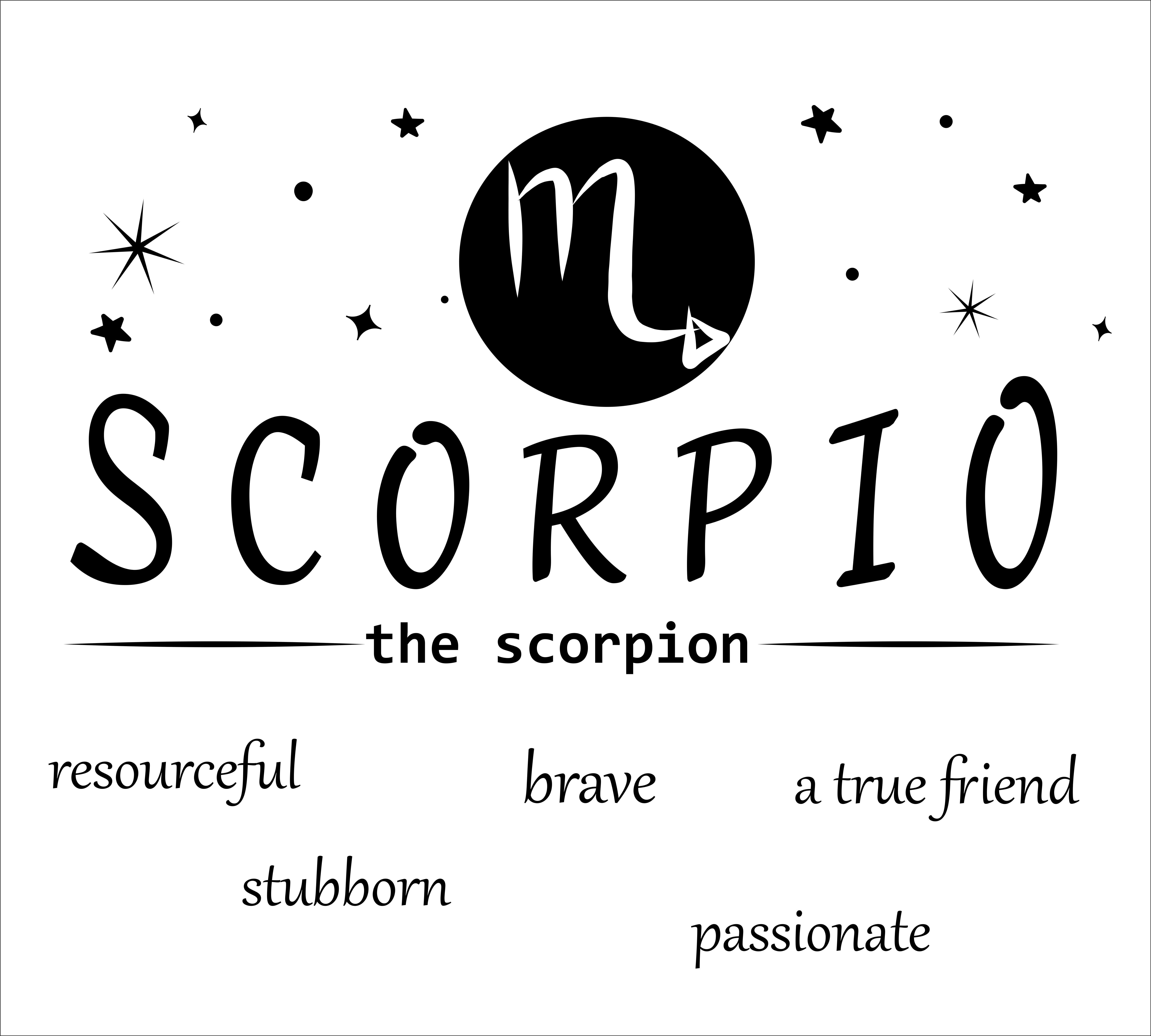 Astrological Zodiac Sign Scorpio Horoscope Quotes Wall Decal - The Scorpion  Resourceful Brave A True Friend Stubborn Passionate | 18