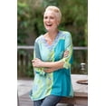 thumbnail image 3 of NOVICA Hand-stamped batik rayon blouse, 'Pale Green Tea', 3 of 8