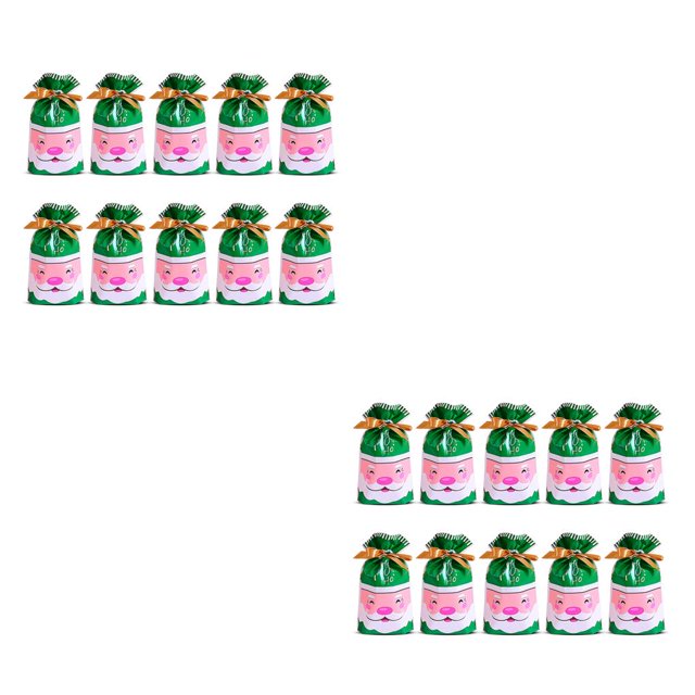 yingyy Christmas Printed Medium Drawstring Bags Party Gift Wrapping Candy Packages Small for Totes Garden Decoration Accessories Type 2 10 Pieces 2Set