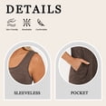 thumbnail image 5 of SWQZVT Rompers for Women Summer Clothes Sleeveless Jumpsuits with Pockets Crew Neck Casual Overalls Outfit Set Khaki 2XL, 5 of 6