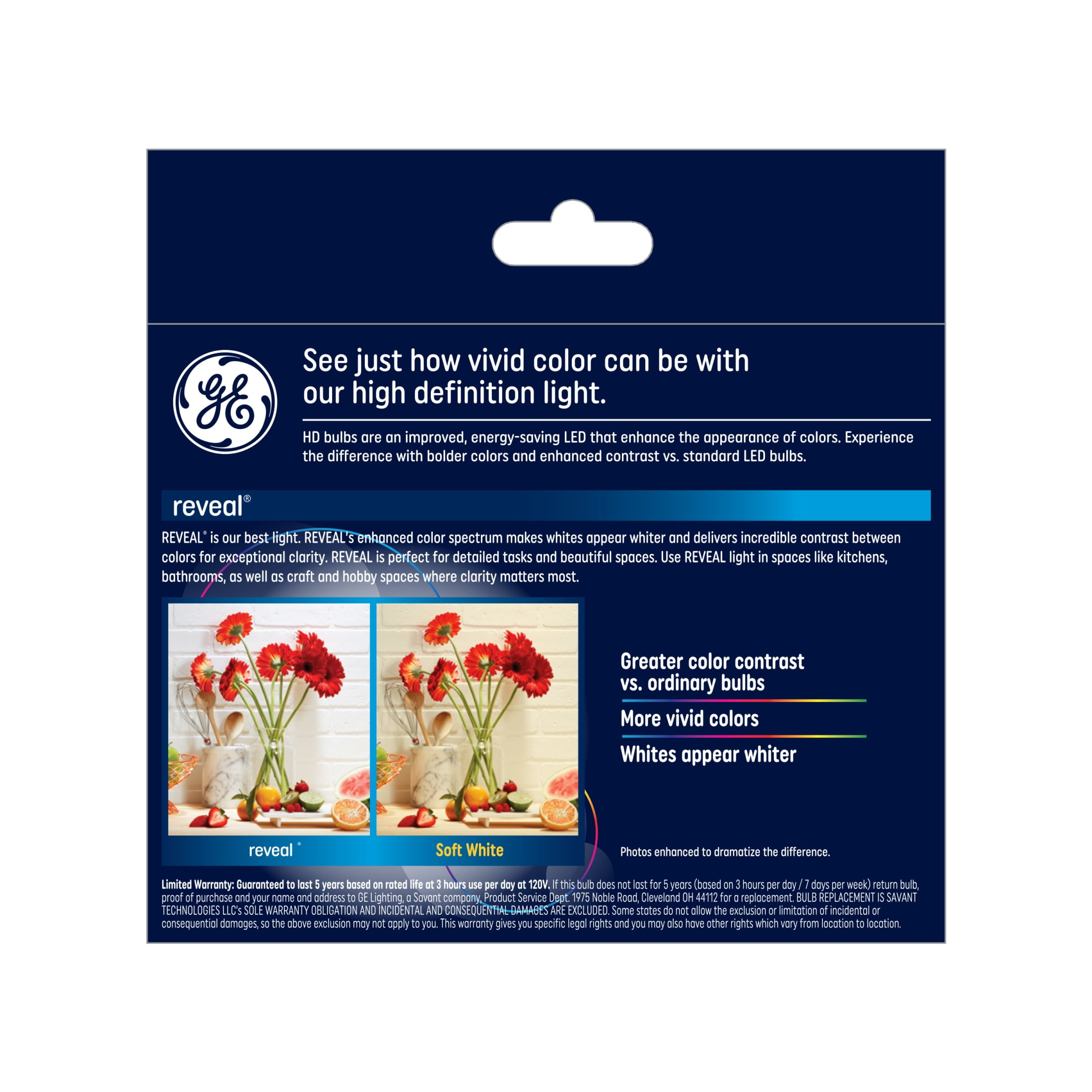 GE Reveal HD+ LED Light Bulbs, 40 Watts, G25 Globe Bulbs, 2pk