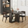 thumbnail image 5 of Folding Dining Table with Drop Leaf and 2 Storage Racks for Small Spaces, 51.1"D x 31.4"W x 29.5"H, Dark Walnut, 5 of 7