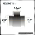 thumbnail image 3 of Supply Giant 2" x 2" x 1-1/4" BLack Pipe Fitting Reducing Tee Cast Iron, 3 of 6