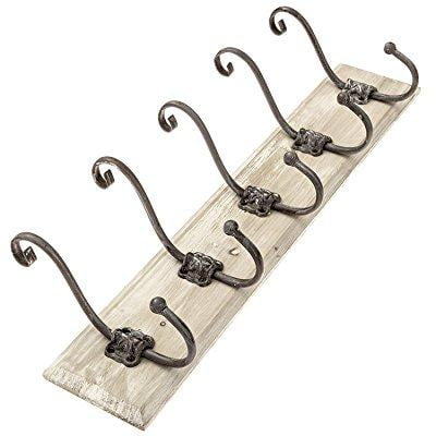 AVIGNON Rustic Hook Rail Coat Rack 24 inches wide and 4.5 inches
