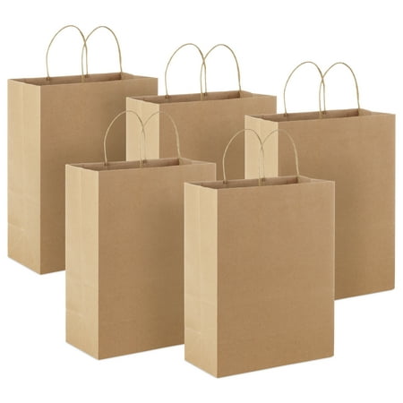 Hallmark 5-Pack Large Gift Bag Bundle (Brown Kraft Paper)