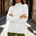 thumbnail image 6 of Diufon Turtleneck Sweaters for Women Fall Winter Long Sleeve Mock Neck Knitted Pullover Thicken Warm Sweater, 6 of 8