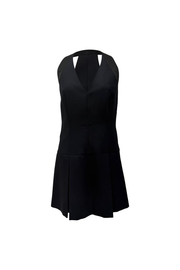 Pre-Owned Alexander McQueen Mini Halter Dress in Black Wool