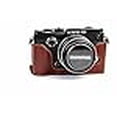thumbnail image 3 of PEN-F Case, BolinUS Handmade Genuine Real Leather Half Camera Case Bag Cover for Olympus PEN-F Bottom Opening Version + Hand Strap - Coffee, 3 of 4