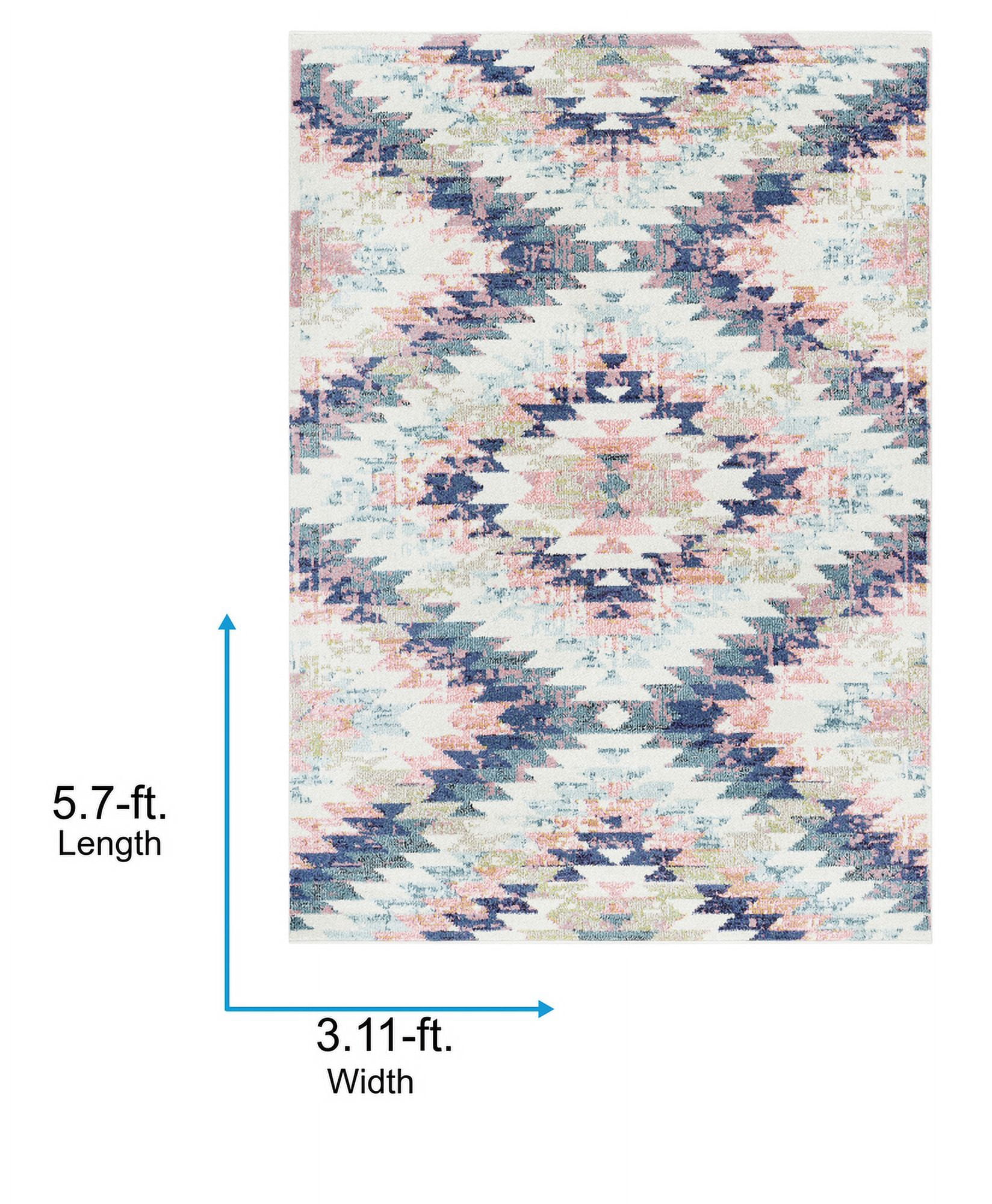 Livabliss Area Rugs for Living Room, 4x6 Anika Rustic White Rug, Bedroom Dining Room Home Decor Stain Resistant Carpet (3'11" x 5'7")