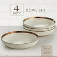 thumbnail image 2 of Maison Neuve Luna 4-Piece Ceramic Dinnerware Plate Set, 36 oz, Cream/Bronze, 2 of 7