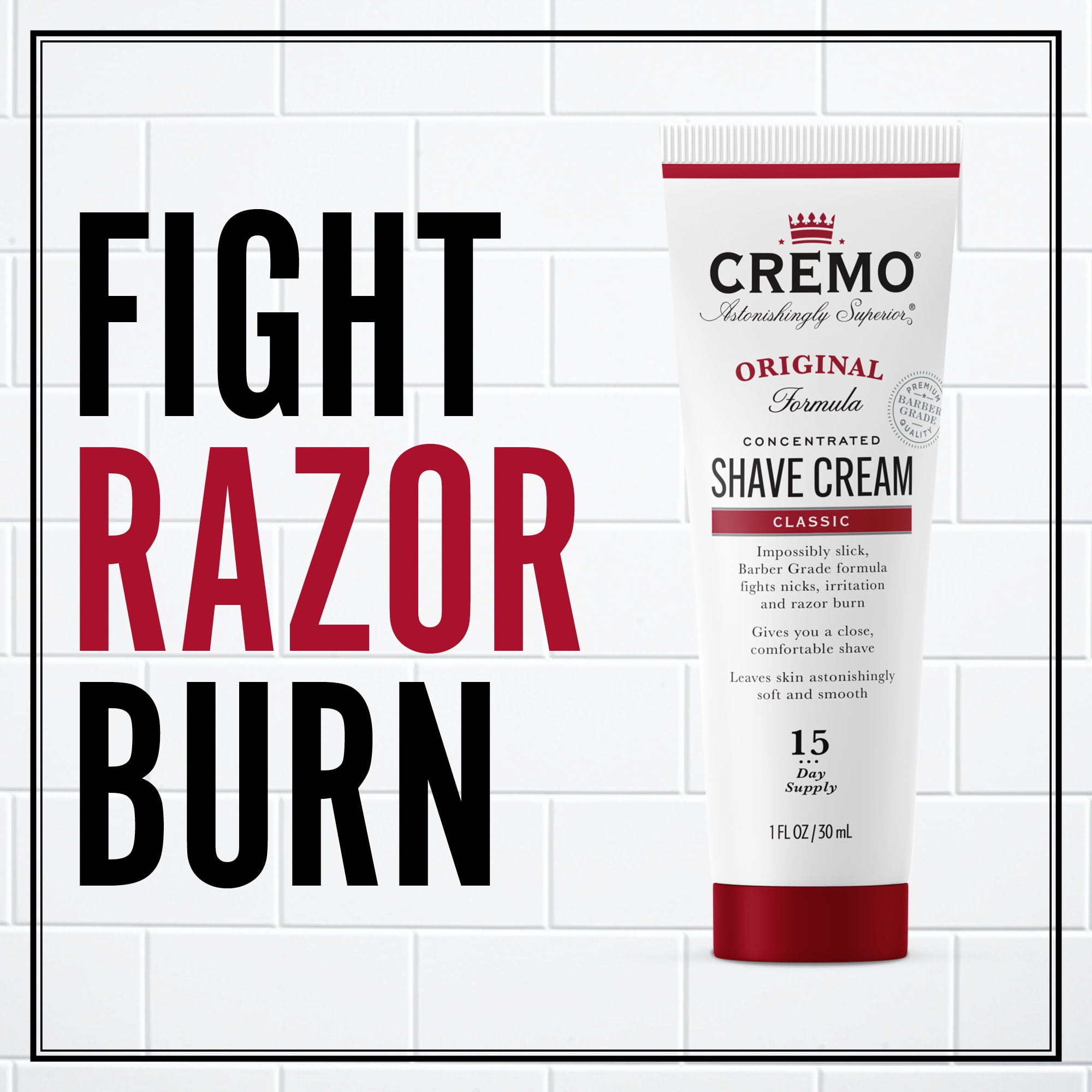 Cremo Original Shave Cream, Classic Scent, 1 oz.