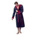 thumbnail image 4 of Mens Plush Robe with Slipper Set - BOSS - Men Bathrobe Collection - Lifetime Durable, Curated Hotel Spa Robe with Hood & Pockets - Anti-Slip Belt - Breathable Yet Warm - Won’t Pill, Tear or Darken, 4 of 5