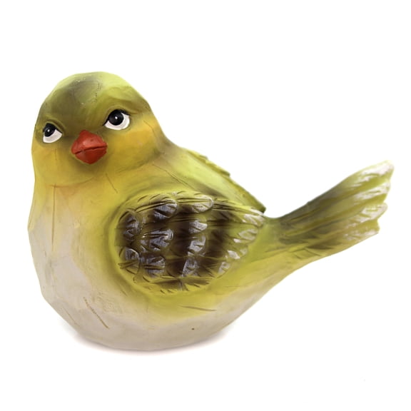Animal Medium Textured Bird Polyresin Wood Carved Look A3188 Green