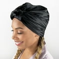 thumbnail image 6 of 100% Pure Mulberry Silk Head Scarf - 36" Square, 19 Momme, Women's Hair Wrap | Maintains Style, Reduces Frizz, Aids Growth - Black, 6 of 12