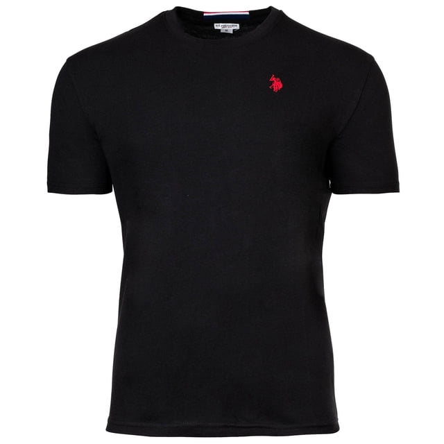 U.S. POLO ASSN. men's T-shirt - Col Rond, logo Brodé, Coton Noir TG (Très Grand)