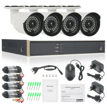 Outdoor Domes TOPCHANCES 4CH 1080P HDMI DVR Outdoor Dome CCTV Video Home Security 4Pcs 720P Weatherproof Camera System Surveillance Kits ()