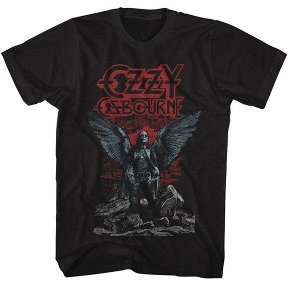 Ozzy Osbourne Angel Wings Black Adult T-Shirt