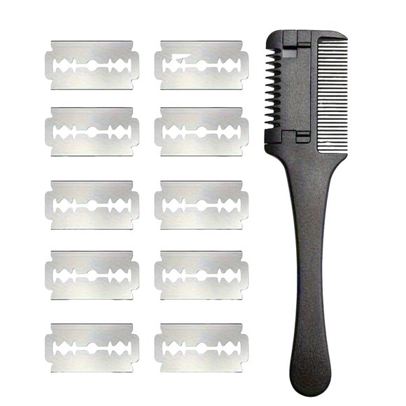 Hearth & Gear Hair Thinning Comb For Men Women Barber Grade Detangling Styling Tool For Layering Trimming Split Ends At Home Salon Facial Sponge Facial Hair Remover Facial Cleaning Brush for Face