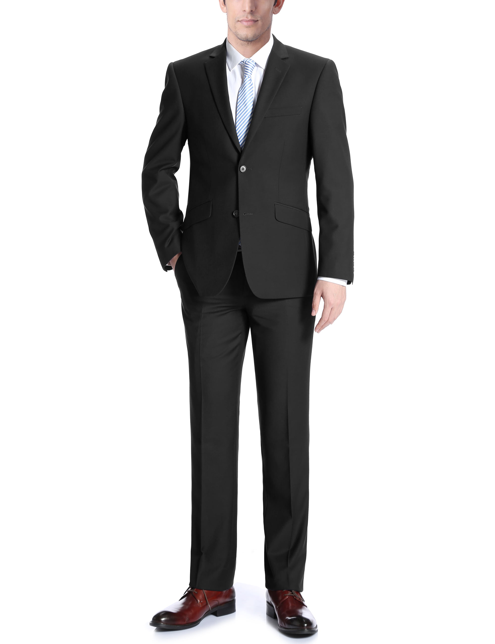 Business Express Suit Separates 100% Wool Pleat Unfinishd Hem Black Pants NEW 