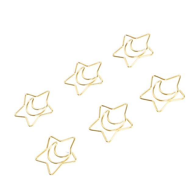 Clips De Papel, 100 Clips De Papel Con Forma De Y Estrella De Metal, Clips De Papel Pequeños Dorados Para La Organización De Archivos De Documentos De Oficina