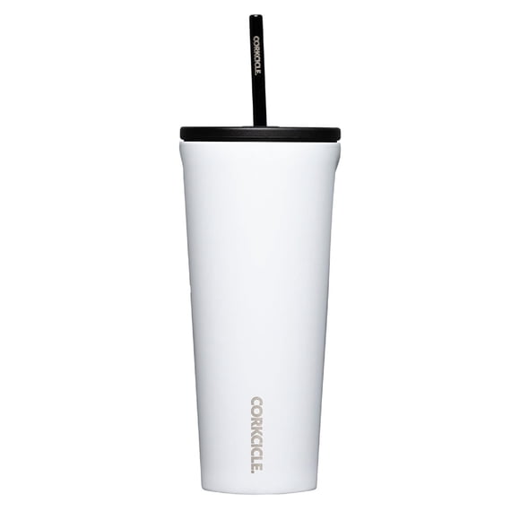 Vaso aislante Corkcicle Cold Cup, 24 onzas, blanco brillante